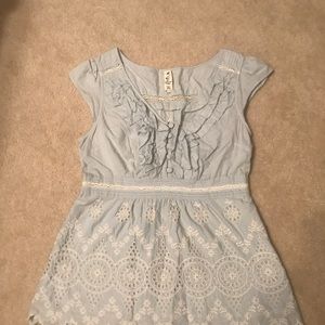 Anthropologie baby blue with lace top